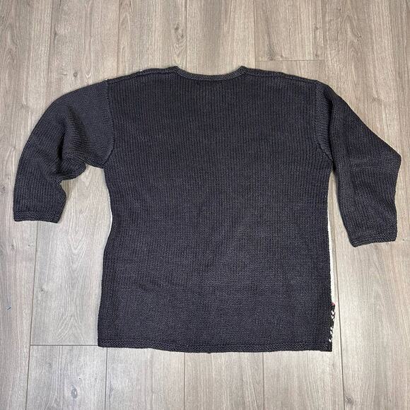 BeldochPopper Woman Christmas Sweater 1X Black/Red/White Reindeer Snowflake Tree - Picture 5 of 9